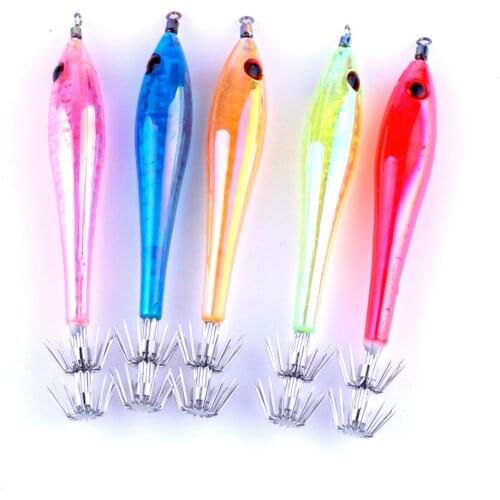 HENGJIA 5pcs/lot squid jigs strong squid hook fishing lure Hard fishing tackle 6 colors isca artificiais japan lure fishing