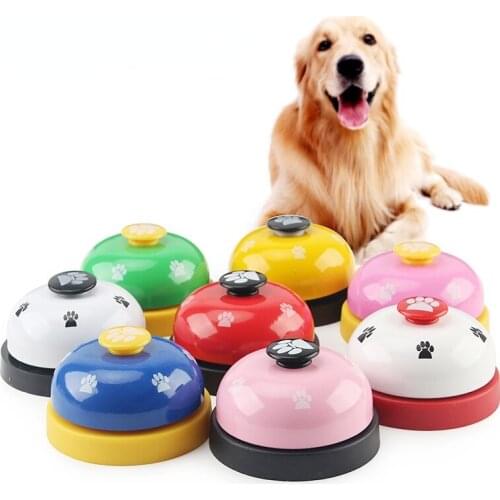Pet Toy Training Called Dinner Small Bell Footprint Ring Dog Toys For Teddy Puppy Pet Call