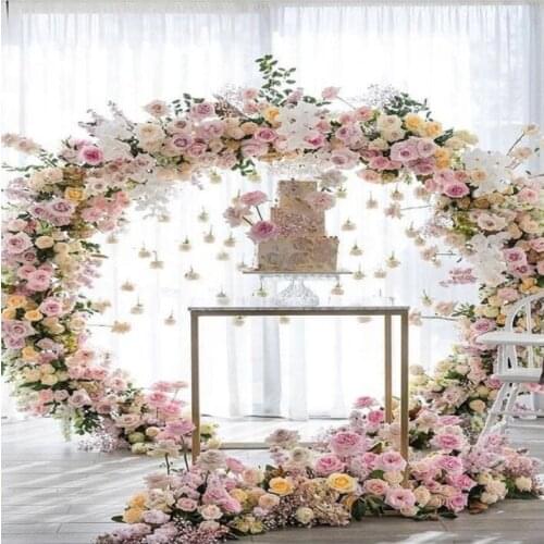 Classy Round Wedding Arch Iron Orchid New Design Suspended Hanging Cake Swing