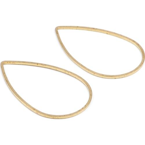 Brass Geometric Charms, Raw Brass Earrings Findings,Raw Brass Pendant,Drop Shaped Earrings Brass Charm,38x24mm-RB1137