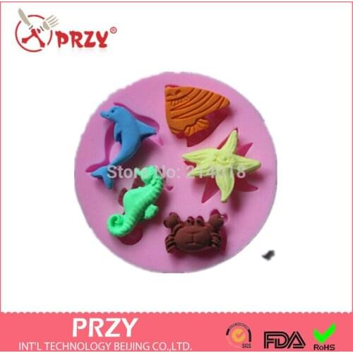 Marine animals shaped silicon fondant Cake decoration mold fondant mold chocolate mold wholesale