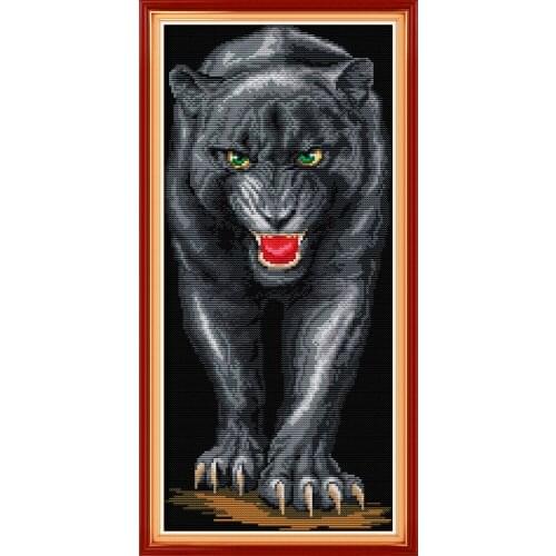NKF Panther Cross Stitch Kits Embroidery Needlework Set 11CT 14CT Chinese Cross Stitch Pattern for Home Decor