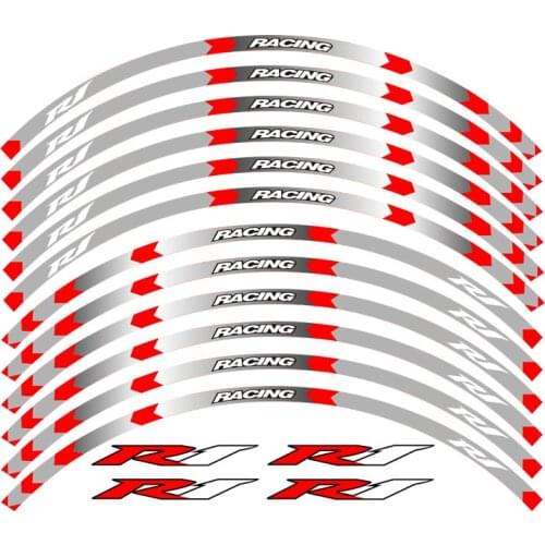 A set of 12pcs high quality motorcycle wheel decals waterproof Reflective stickers rim stripes For Yamaha YZF R1 r1