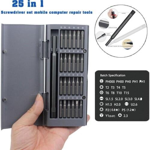 25 in 1 Screwdrive Kit Cell Phones Opening Pry Mobile Phone Repair Tool Magnetic Bits Screwdriver Set For Iphone Huawei Xiaomi