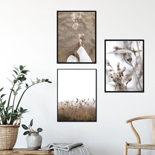 Wheat Plant Dune Tree Poster Feeling Quote Wall Art Print Canvas Painting Nordic Posters and Prints Wall Picture for Living Room