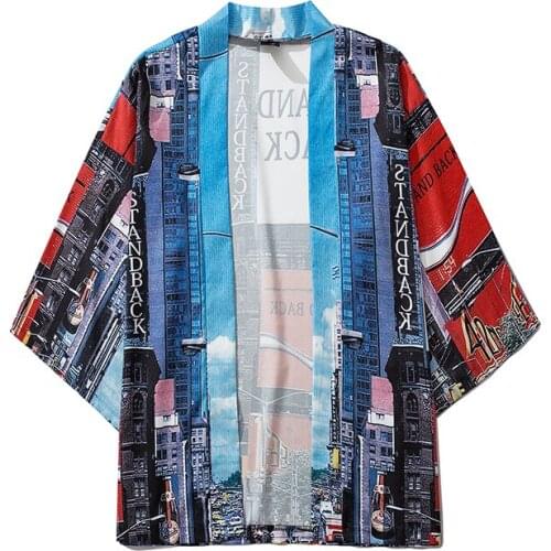 M-XXL 2020 New Loose Fashion Summer Beach Cardigan Harajuku Japanese Kimono Style Women Men Tops Shirts Asian Clothes plus size