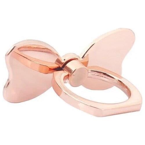 New Design 1 Piece Universal Metal Finger Ring Phone Holder Stand Rings Pretty Bow-knot Pattern Smartphone rings Support