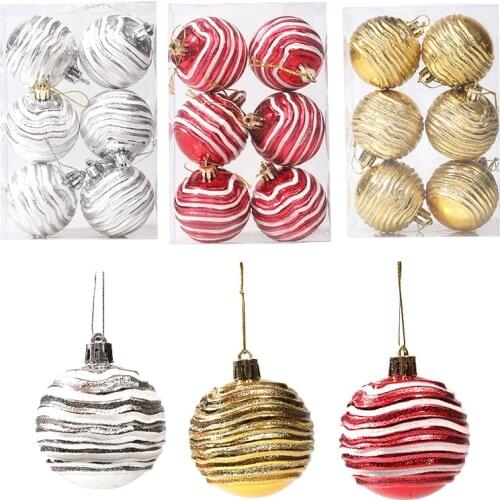 New plastic Christmas ball 6cm decorated special-shaped ball Christmas tree decoration props 6 Pack Christmas decor Home decor