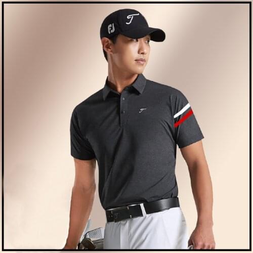 Golf Clothing Mens Short-Sleeved Breathable Sports Outdoor Polo Shirt T-Shirt Jersey Loose Polyester Quick-Drying Casual Top
