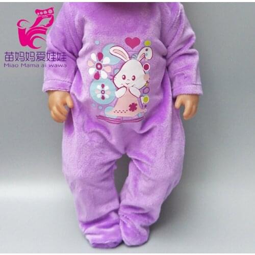 Clothes for dolls fits 43cm baby doll Purple crawling clothes baby girl new year gift