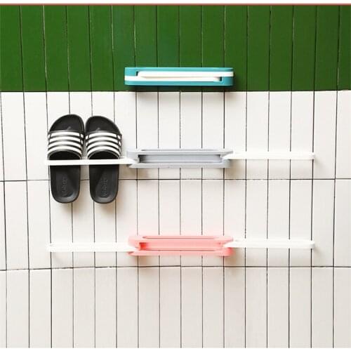 Folding shoe rack free perforated bathroom slippers rack toilet storage rack room organizer shoes rack shoe storage shelf