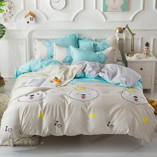 Bedclothes Egyptian Cotton Bedding Sets No Fading Bed Sets King Size Comforter Set Beige Cartoon Bear Bed Comforter For Boy