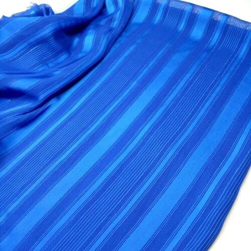 ON SALE Jacquard Chiffon Metallic Fabric chiffon silky stripe soft chiffon fabric DIY scarf blouse material