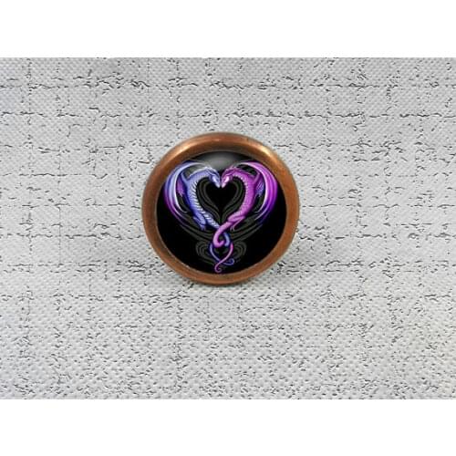Heart from dragon Drawer Knobs Pulls Handles / Kitchen Cabinet Handle / Antique Brass Dresser Drawer Knobs furniture hardware