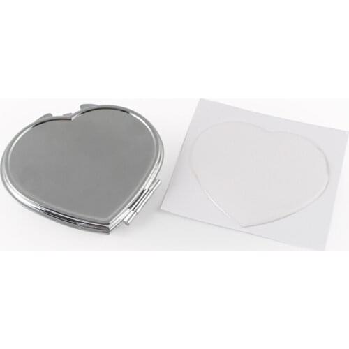 Silver Heart Shape Cosmetic Mirror Metal Mirror