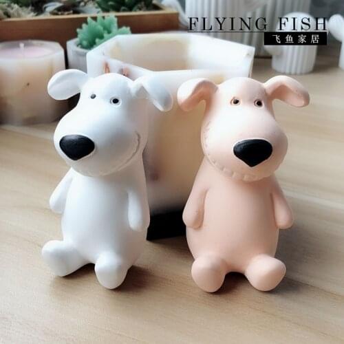 Silicone Mould Animal Moulds Cute Smile Dog Soap Mold Cake Molds Decoration Handmade Puppy Silicone Mold Aroma Molds Silica Gel