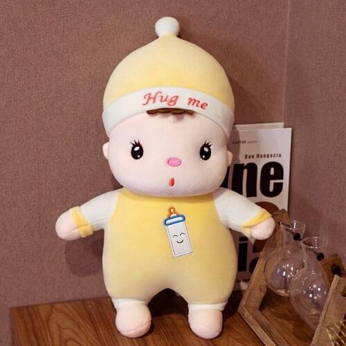 Cute Lifelike Yellow Pink Babys Bottle Stuffed Doll Plush Soft Child Toy Birthday Gift for Kids Adults