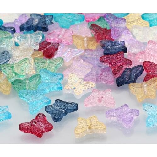 Mixed Colorful Butterfly Spacer Beads 12x15mm Czech Glass Loose Beads For Jewelry Making Diy Charm Necklace Bracelet Accessories