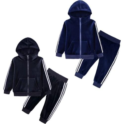 2Pcs/set Kids Boys Sport Suit 2020 Winter Autumn Baby Boys Clothes Casual Hooded Outfit Set Children Boys Clothing Sets 1-8 Year