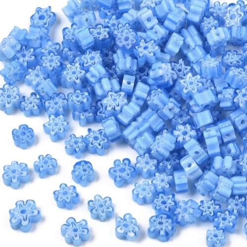 20pcs/Lot Glass Beads Flower Pattern Handmade Bracelet Necklace Beads For Jewelry Making Decor Accessories