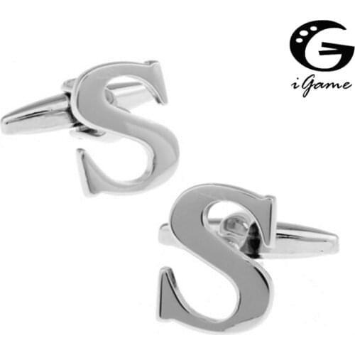 IGame Letter Cuff Links Business Shirt Design Letter S Free Shipping