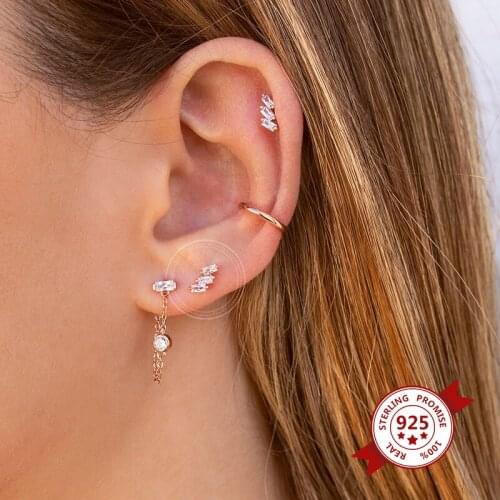 Daily Wear Small Cute Geometric Irregular Women Stud Earrings 925 Silver Ear Needle Diamond Stud Earrings Womens Accessories