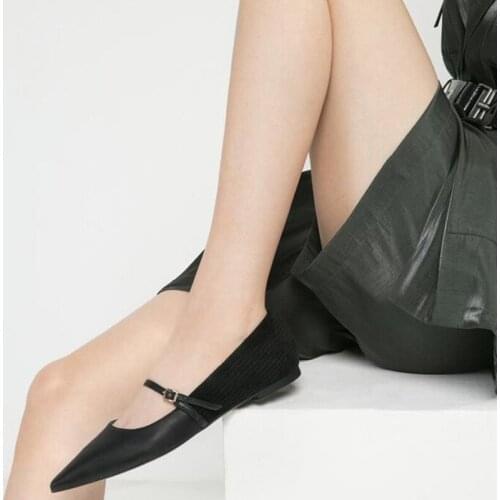 Literary Retro Microfiber Single Shoe Female Hollow Out Thick Heel Pointed Toe Large Size 42 French Mary Jane Shoes Temperament