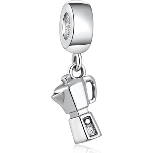 Authentic S925 Vintage Espresso Can Pendant Beads Charm fit Pandora Bracelet Bangle For Women DIY Jewelry Marking