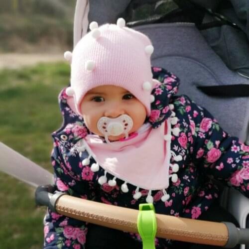 1pcs 3 Colors Baby Knitted Cap Hat Color Pompom Decoration Hat Stretch Autumn And Winter Cap Prevent Colds Keep Warm For Babies
