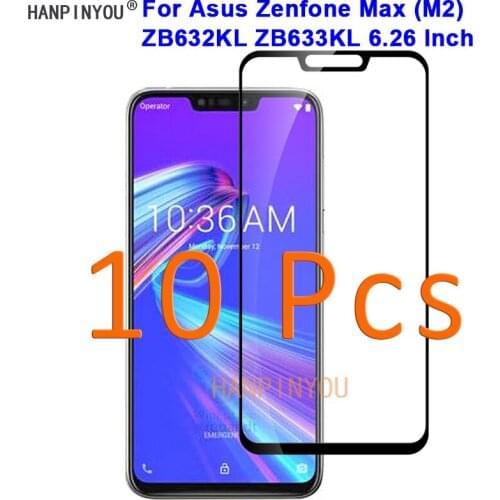 10Pcs For Asus Zenfone Max (M2) ZB632KL ZB633KL 9H Hardness 2.5D Full Cover Toughened Tempered Glass Film Screen Protector Guard