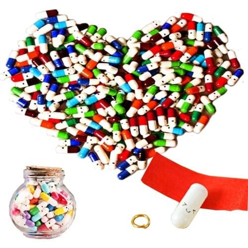 100 pcs/lot Love Blank Message Capsule Envelope Letter Paper for Children Pill Capsule Message Letter Kawaii Emoticon Smile Pill