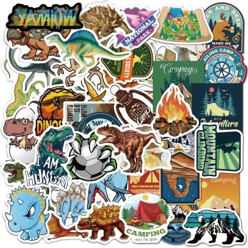 160 Pcs Outdoor Climbing Stickers Cute Dinosaur Animals Anime Sticker Kids Cool Toy for Laptop Luggage Car Guitar Decal Pack