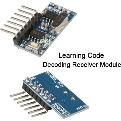 QIACHIP 2PCS 433mhz RF Receiver Learning Code Decoder Module 433 mhz Wireless 4 CH output For Remote Controls 1527 2262 encoding