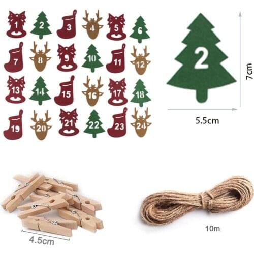 24 Pcs Christmas Gift Bags Set Calendar Countdown Jute Bag Candy Storage Pouch DIY Christmas Advent Calendar Bag