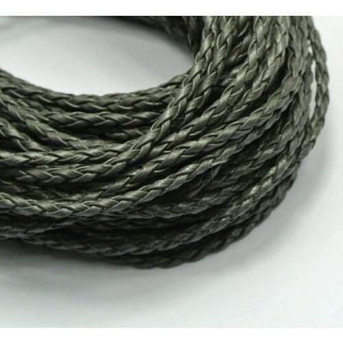 32.8 Feet Grey BOLO Braided Leatheroid String Jewelry Cord 3mm