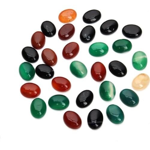 5pcs/lot Natural Stone Beads 13x18mm/15x20mm Oval Bulk Flatback Cabochon Beads for Jewelry Making DIY Beads Drop Shipping
