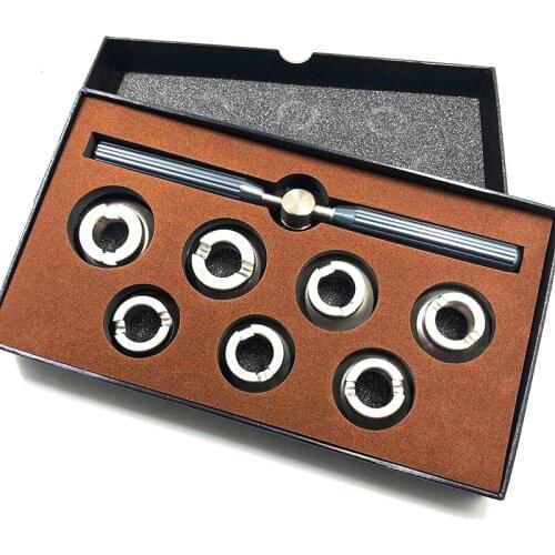 7Pcs Durable Wrench Watchmaker Repair Tool Portable Case Opener Kit 30.5-36.5mm Grooved Dies Practical Alloy Watch Rear
