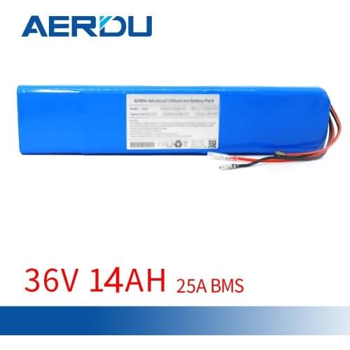 AERDU 10S4P 14Ah 36V High power rechargeable lithium-ion battery pack for FIIDO D1 D2 ebike bicycle scooter motor with 25A BMS
