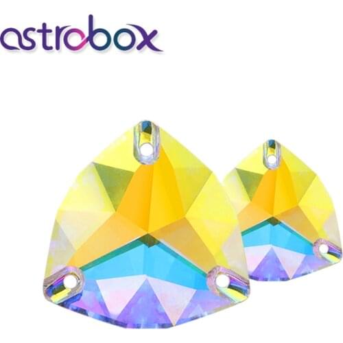 Astrobox Top Quality Sew on Stones Crystal AB Flatback Sewing Strass K9 Glass Craft Crystal Rhinestones for Wedding Dresses