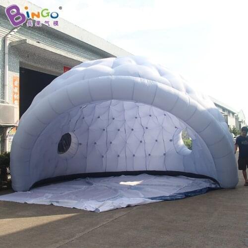 Large 6x4 Meters Inflatable Golf Shape Shelter With 2 Transparent Windows For Events / Inflated Gray Dome Tent