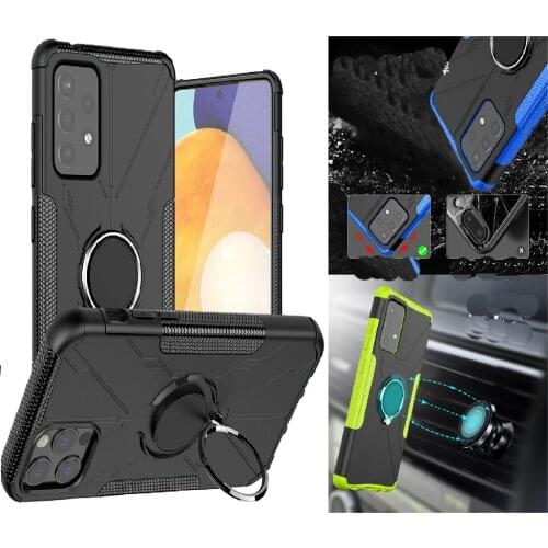 Armor Shockproof Bracket Cases For Samsung Galaxy A52 A72 A02S A12 F62 S21 FE A82 A22 Stand Protective Cover Rotating Car Holder