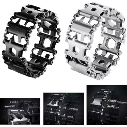 EDC 29 In 1 Multi-function Tread Bracelet Tool Wearable Strap Screwdriver Outdoor Survival Emergency Kit Multi Wtach Chain