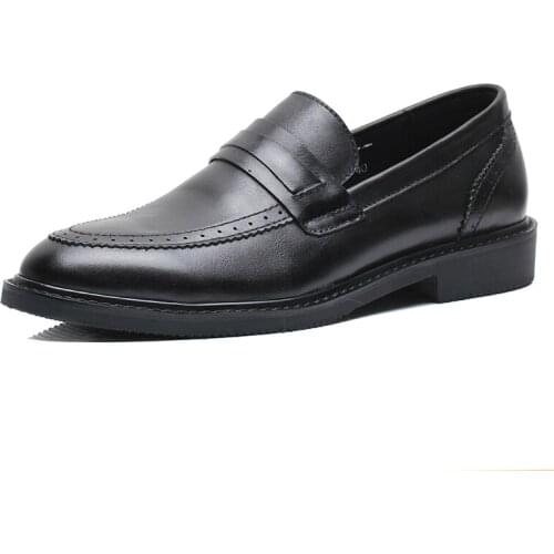 Eshine Guss Europe The United KingdomMens Shoes Retro Brock Carved Lazy One Pedal Korean Fashion Sponge Cake Shoes