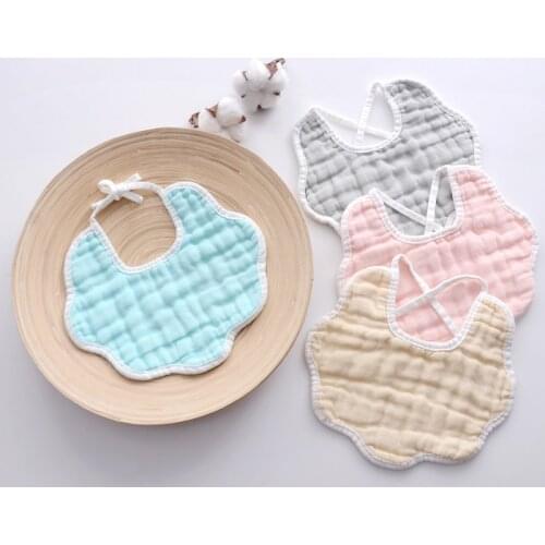 Muslin Soft newborn 100% cotton girls boys baby bibs towel feeding burp cloth waterproof Infant six layer Bandana Feeding