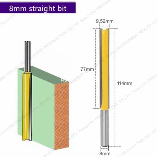 8mm shank-CNC Solid carbide milling Cutter,Woodworking router bit,2 flutes straight end mill,wood milling cutter,Trimming knife
