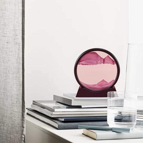 Hourglass 3D Moving Sand Art Picture Round 3D Deep Sea Sandscape In Motion Display Flowing Sand Frame Home Decor Accessories