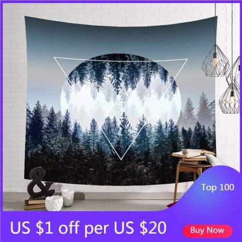 Beautiful Night Sky Wall Tapestry Home Decorations Wall Hanging Forest Starry Night Tapestries For Living Room Bedroom