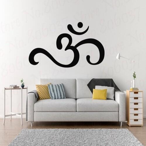 Om Wall Art Sticker for Bedroom Buddhism Symbol Modern Spiritual Room Decor Wall Decals Removable Living Room Decal WL1700