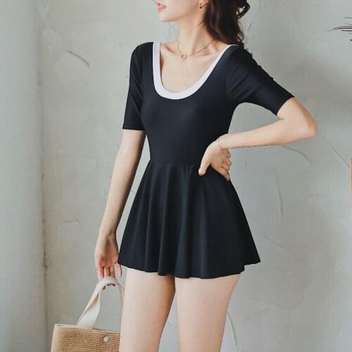 2021 New XiaoXiang Feng Jumpsuit Women Japan and South Korea Half-sleeved Back Sexy Skirt-style Hot Spring Swimwear Bikini