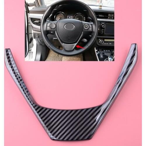 Steering Wheel Frame Cover Trim Carbon Fiber Style Stainless Steel Fit For Toyota Corolla 2014 2015 2016 2017 2018